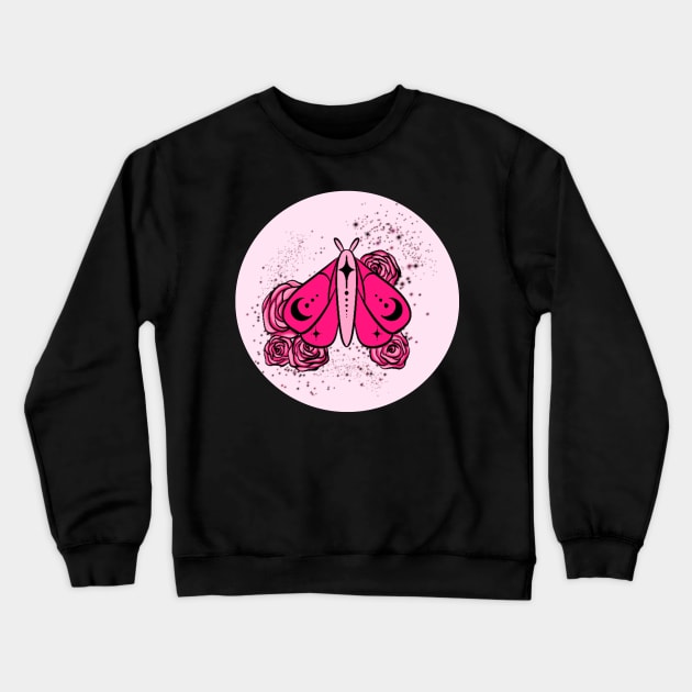 pink celestial moth Crewneck Sweatshirt by hgrasel